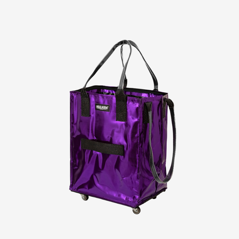 HK Rolling Tote Bag with Zip Top & Button Closure