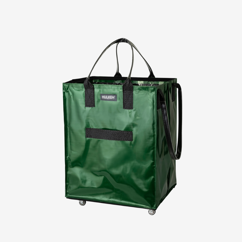 HK Rolling Tote Bag with Zip Top & Button Closure
