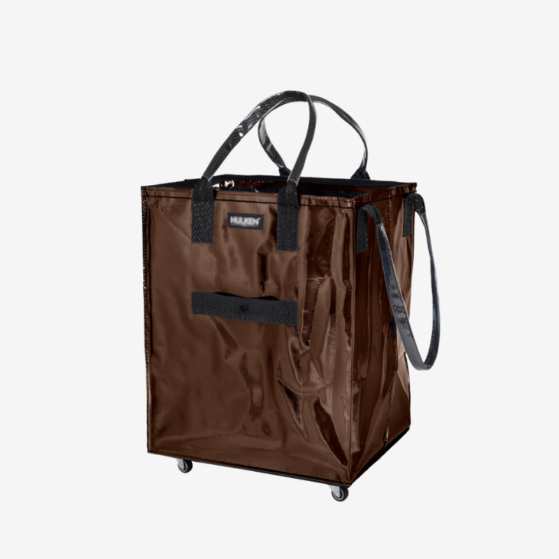 HK Rolling Tote Bag with Zip Top & Button Closure
