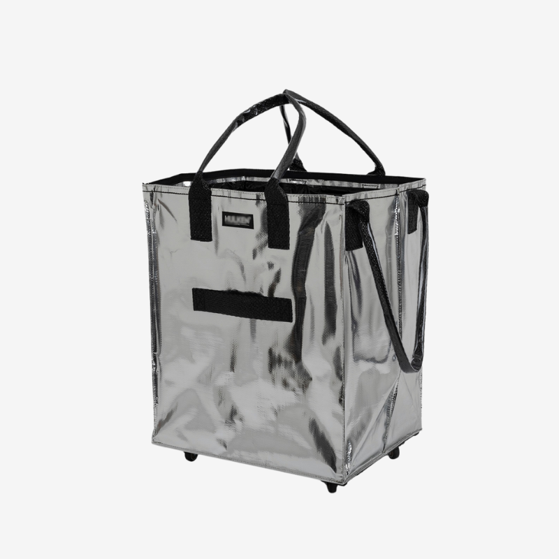 HK Rolling Tote Bag with Zip Top & Button Closure