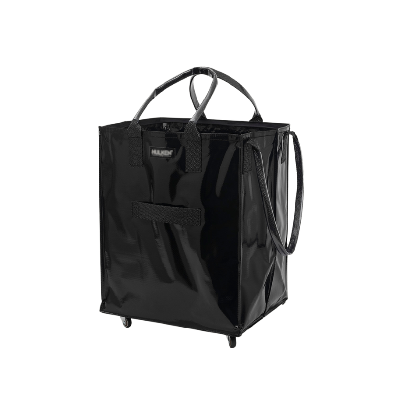 HK Rolling Tote Bag with Zip Top & Button Closure