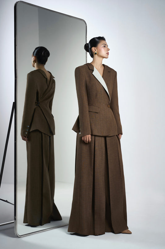 2-side Earth Brown Vest & Van Earth Brown Pants