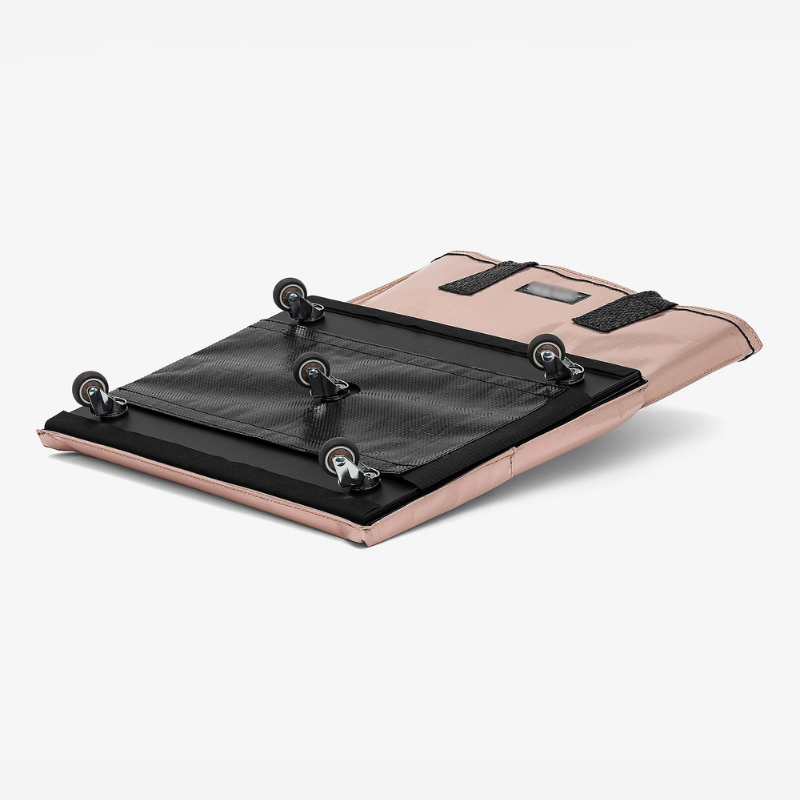 HK Rolling Tote Bag with Zip Top & Button Closure