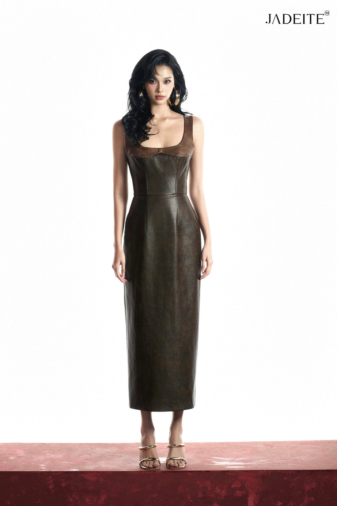 Cara Leather Midi Dress