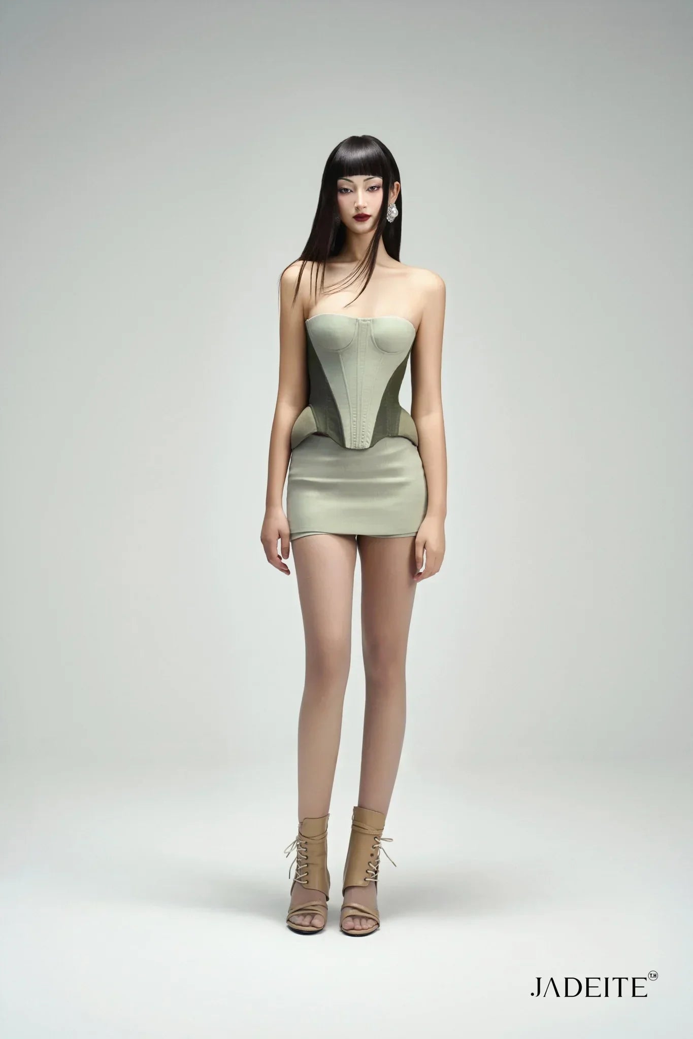 Iron Avocado Corset N Avocado Short-Skirt